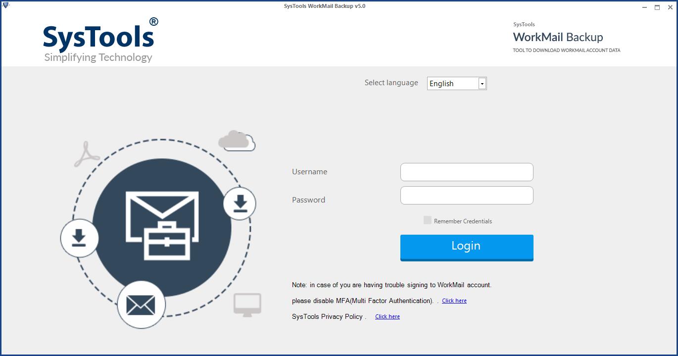 SysTools WorkMail Backup截图