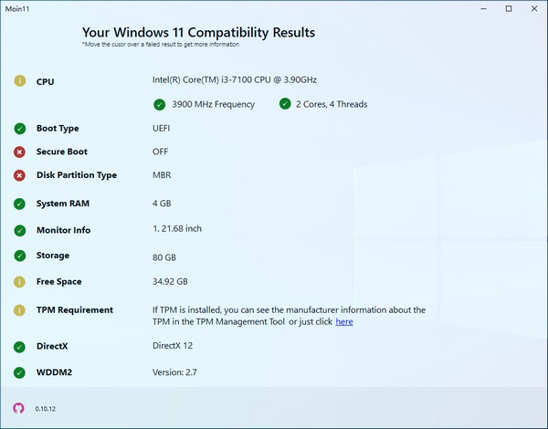 Win11兼容性检查工具截图