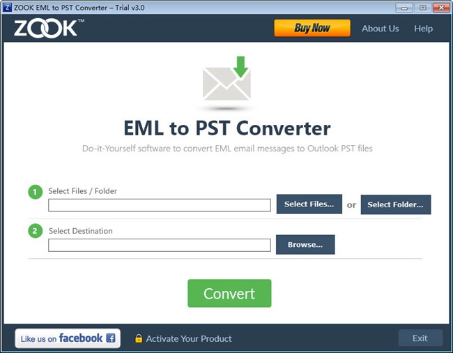 ZOOK EML to PST Converter截图