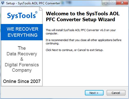 SysTools AOL PFC Converter截图