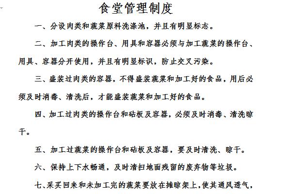 食堂管理制度截图