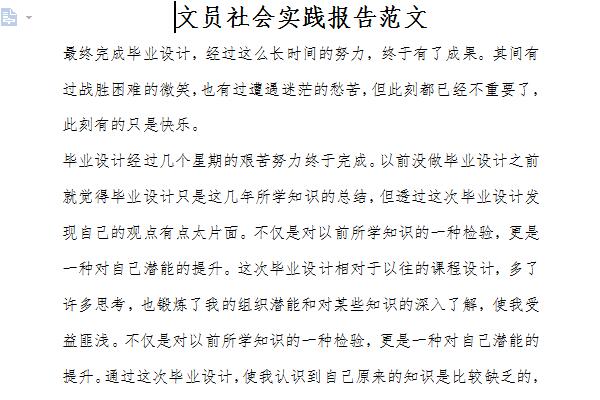 文员社会实践报告范文截图