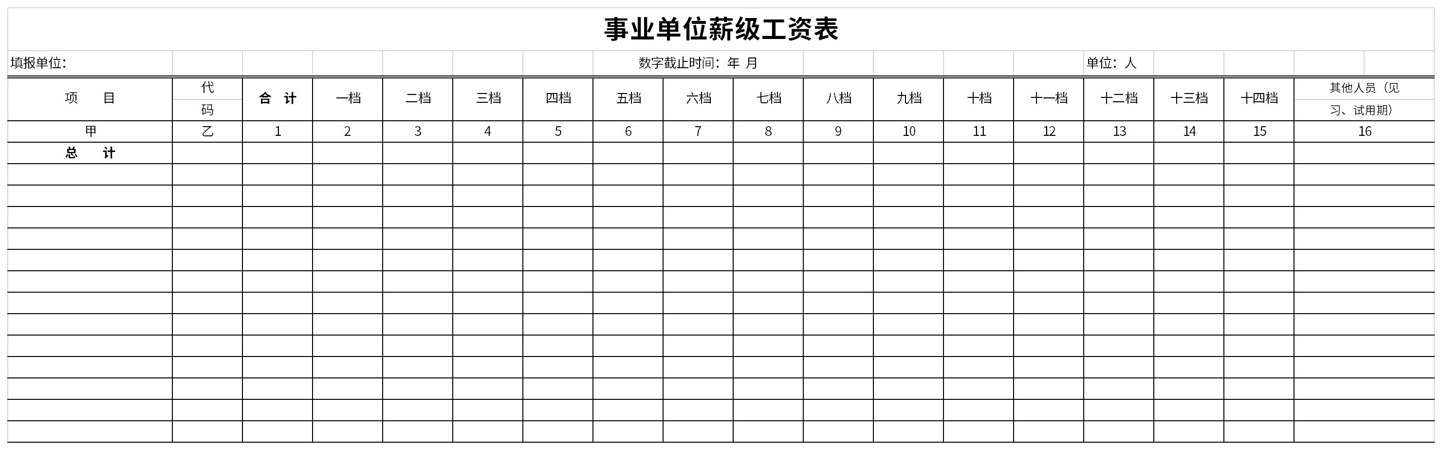 事业单位薪级工资表截图