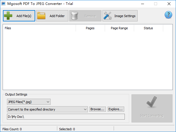 Mgosoft PDF To JPEG Converter截图