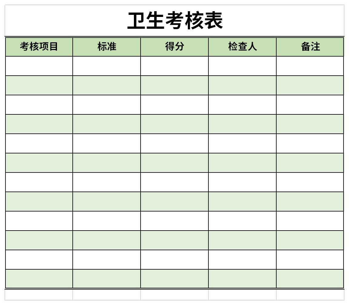 卫生考核表截图