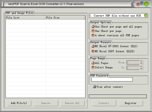 VeryPDF Scan to Excel OCR Converter截图