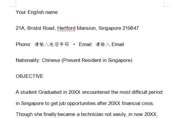 英文简历翻译截图