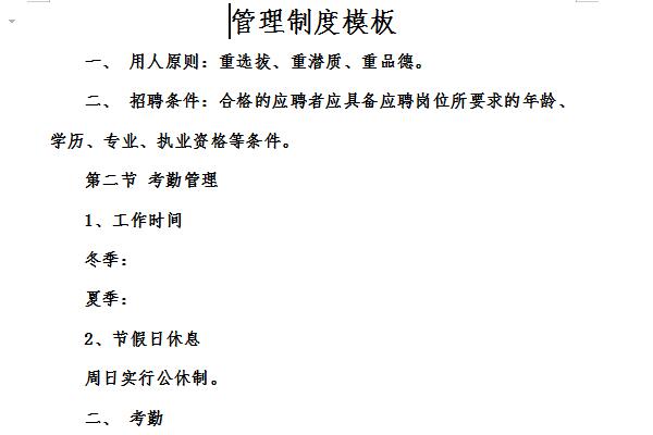 管理制度模板截图
