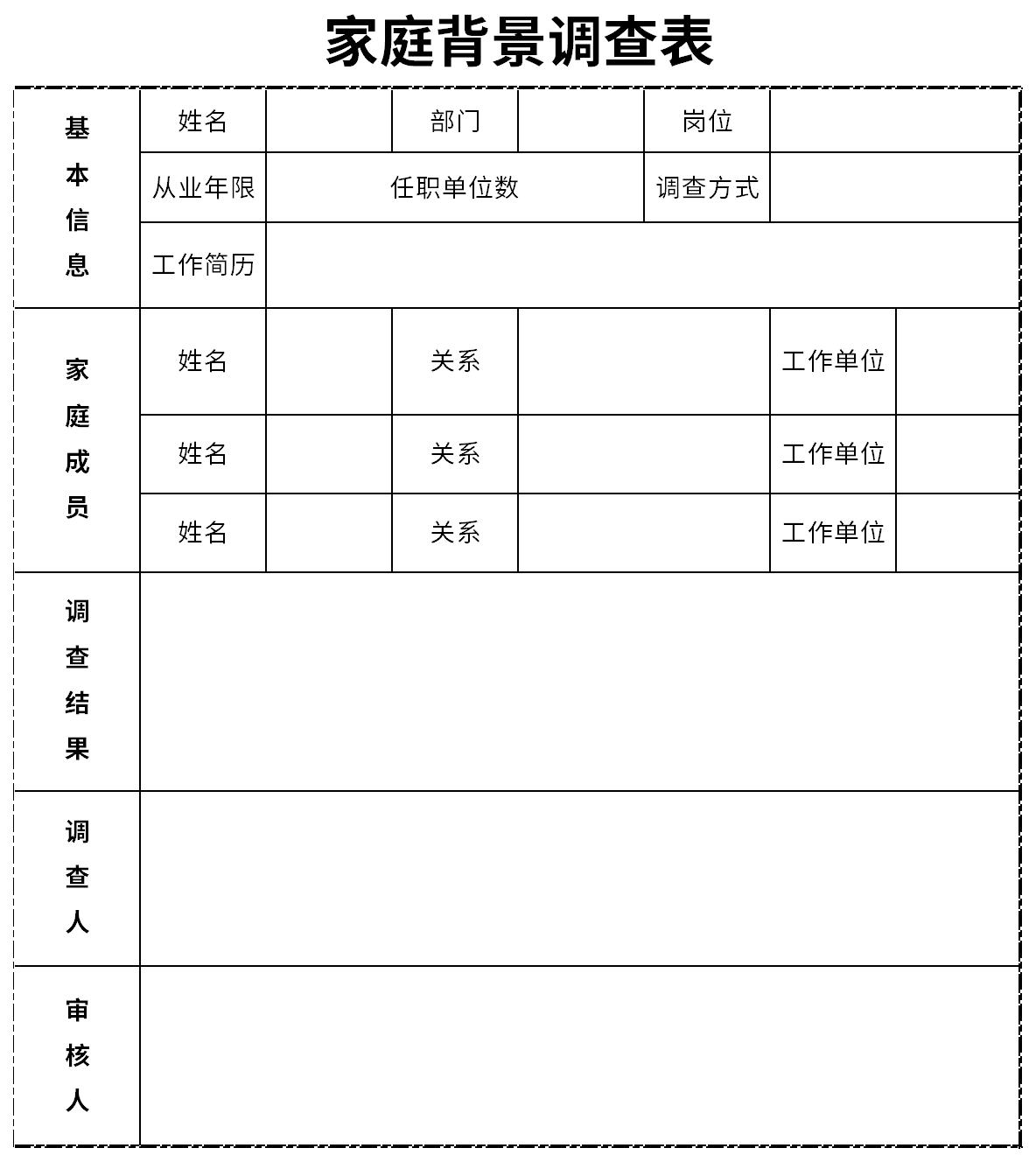 家庭经济调查表截图
