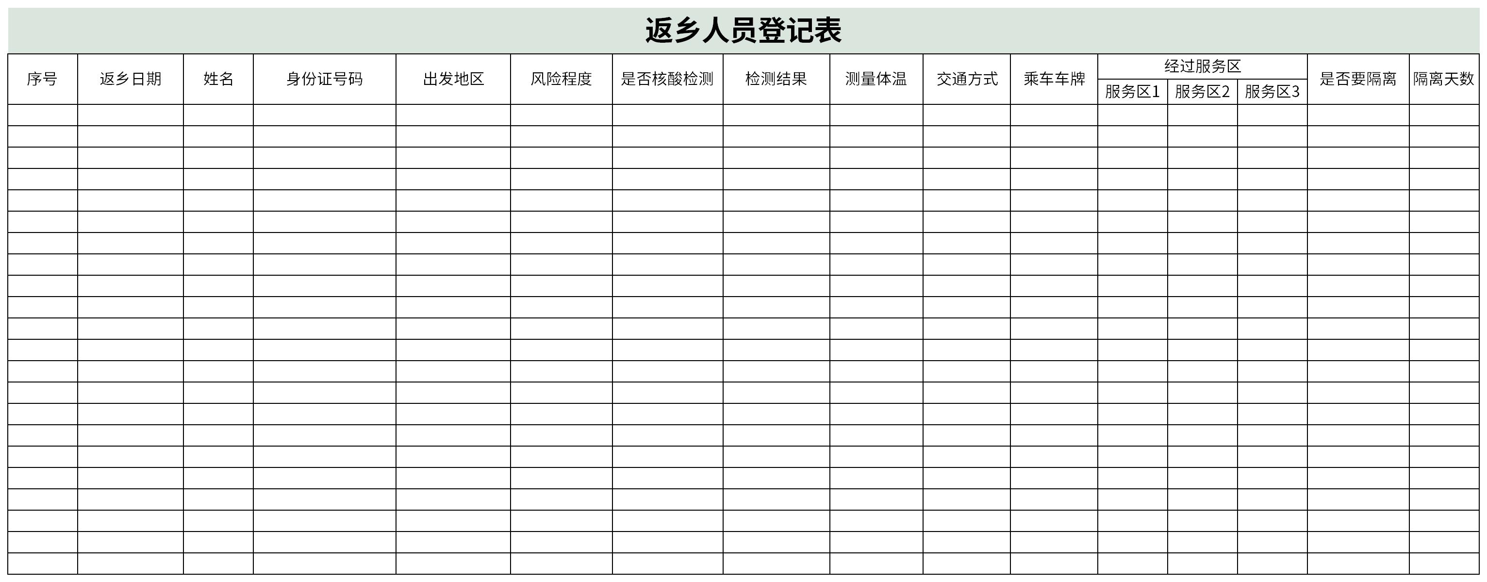 返乡登记截图