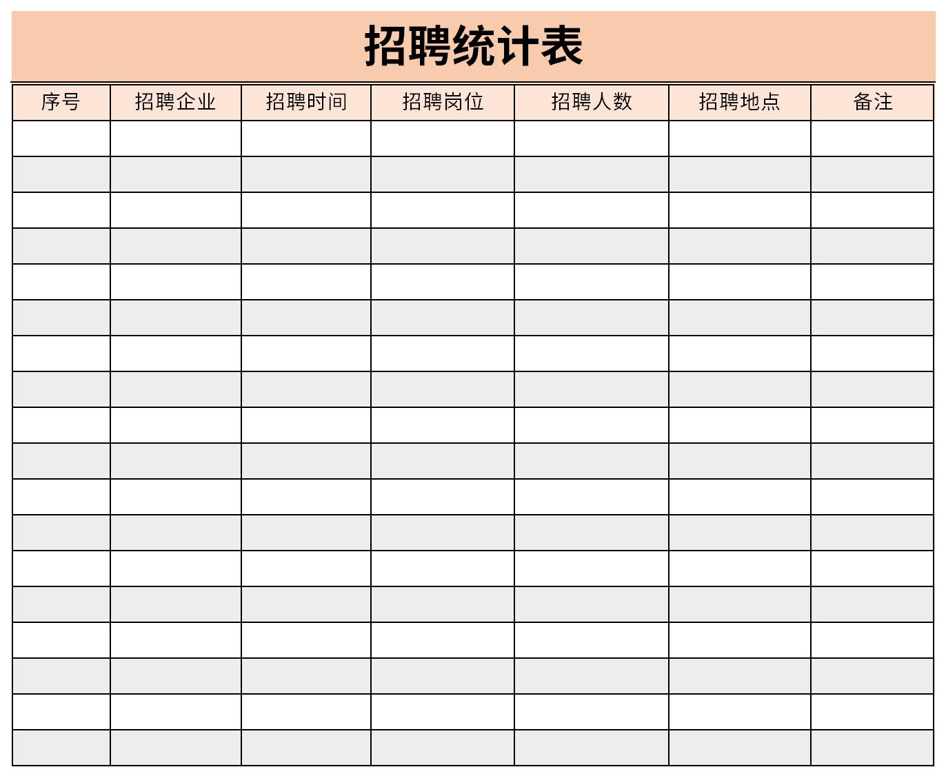 招聘统计表截图