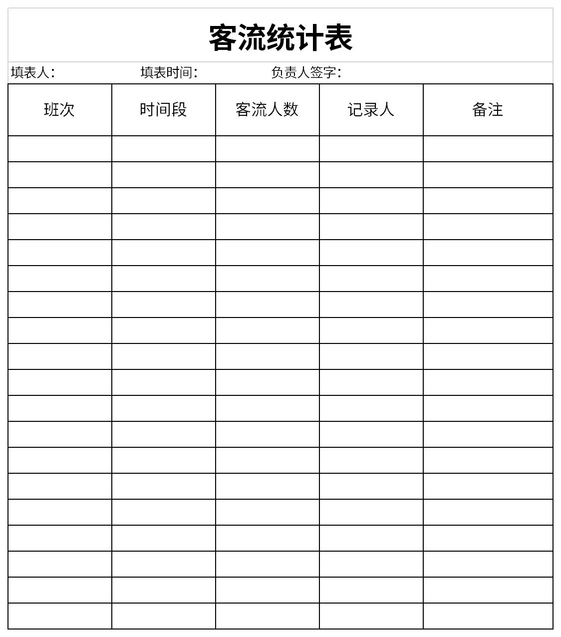 客流统计表截图