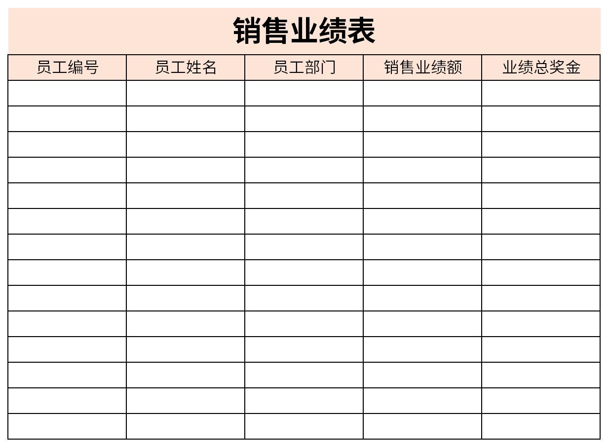销售业绩表截图