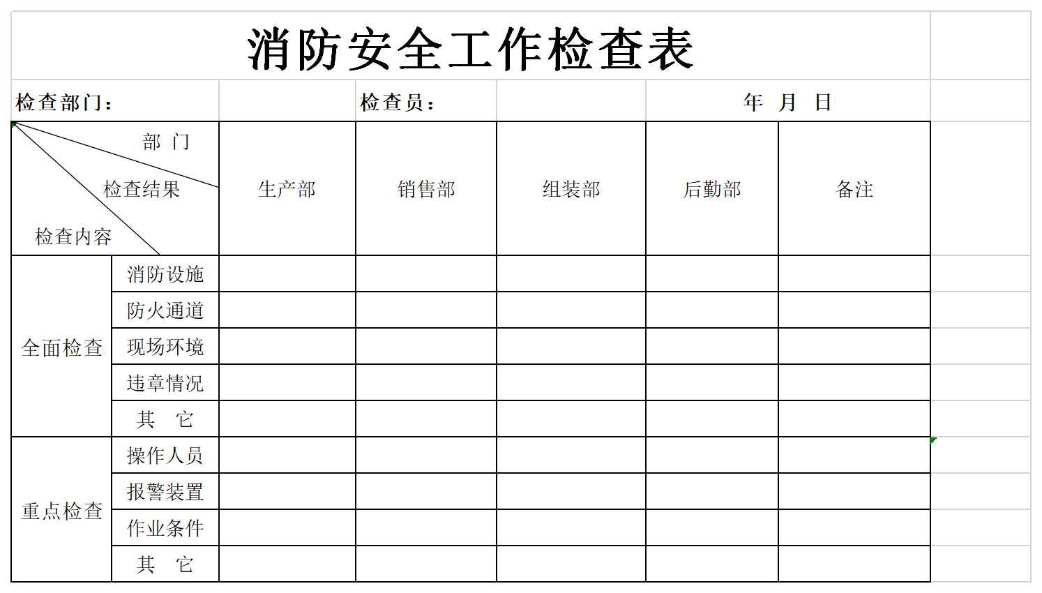 消防安全检查表截图