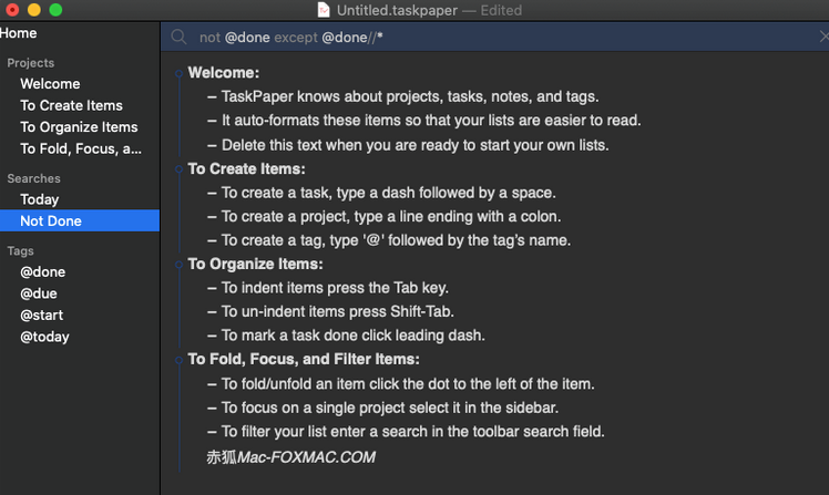 TaskPaper Mac截图