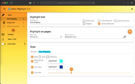 Auto Highlight Mac截图