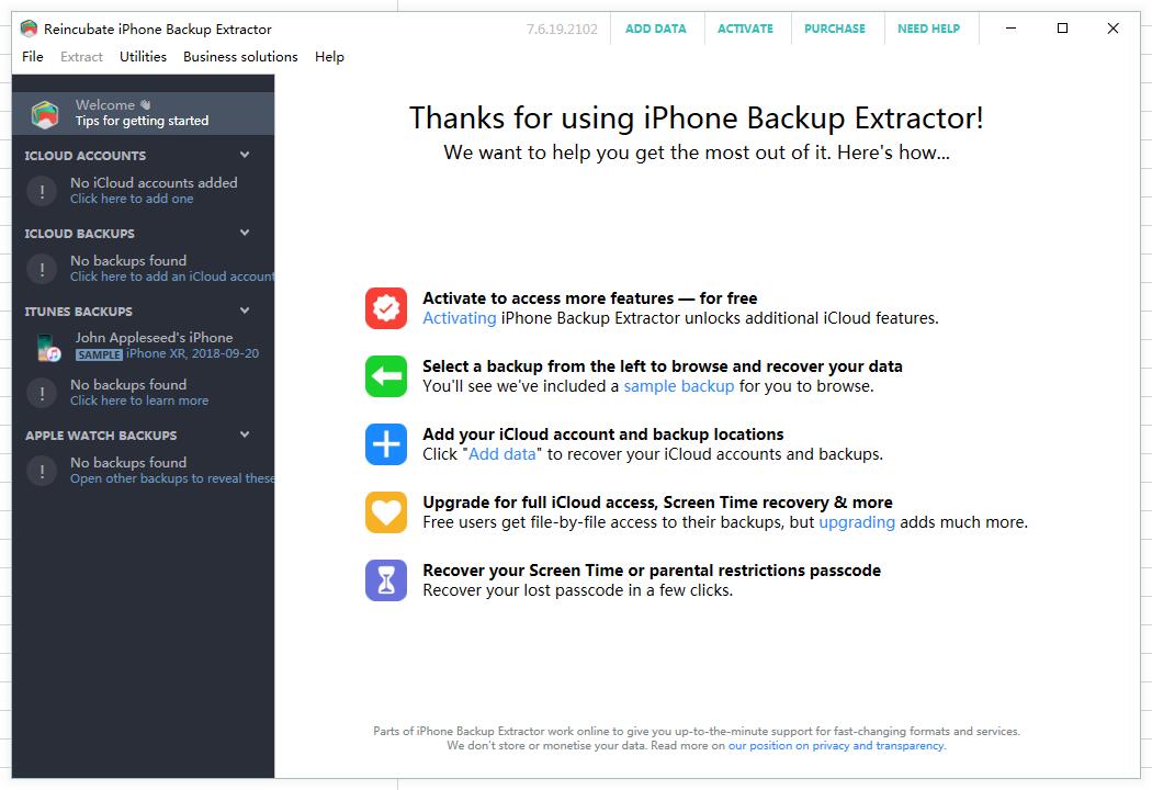 备份提取软件(Reincubate iPhone Backup Extractor)截图