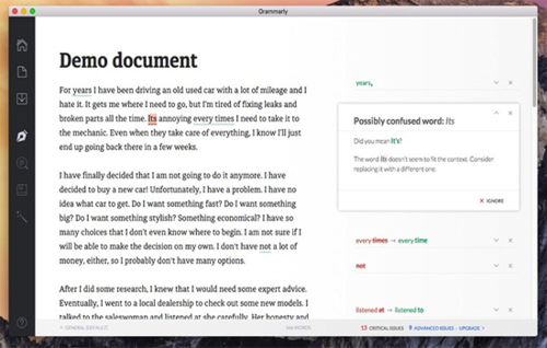 Grammarly MAC截图