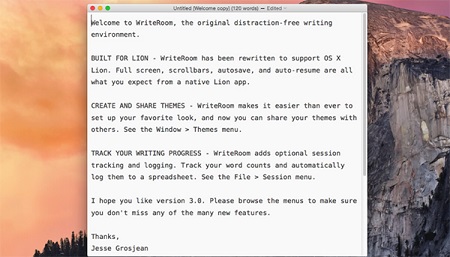 WriteRoom Mac截图