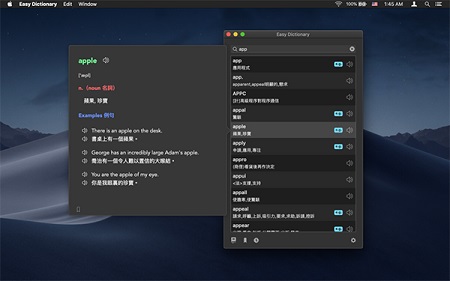 英汉字典Mac截图