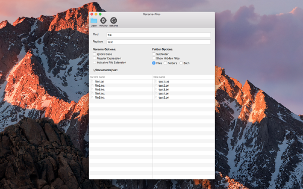 RenameFiles Mac截图