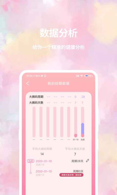 大姨妈日历截图