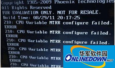 cpu variable mtrr configure failed cpu variable mtrr configure failed
