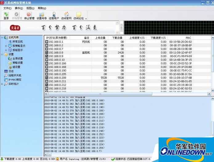 天易成网管系统软件页面
