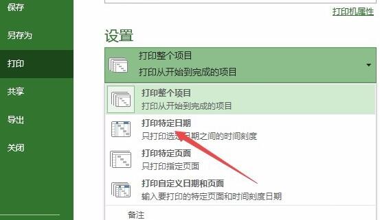Project如何打印特定日期