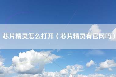 芯片精灵怎么打开(芯片精灵有官网吗)